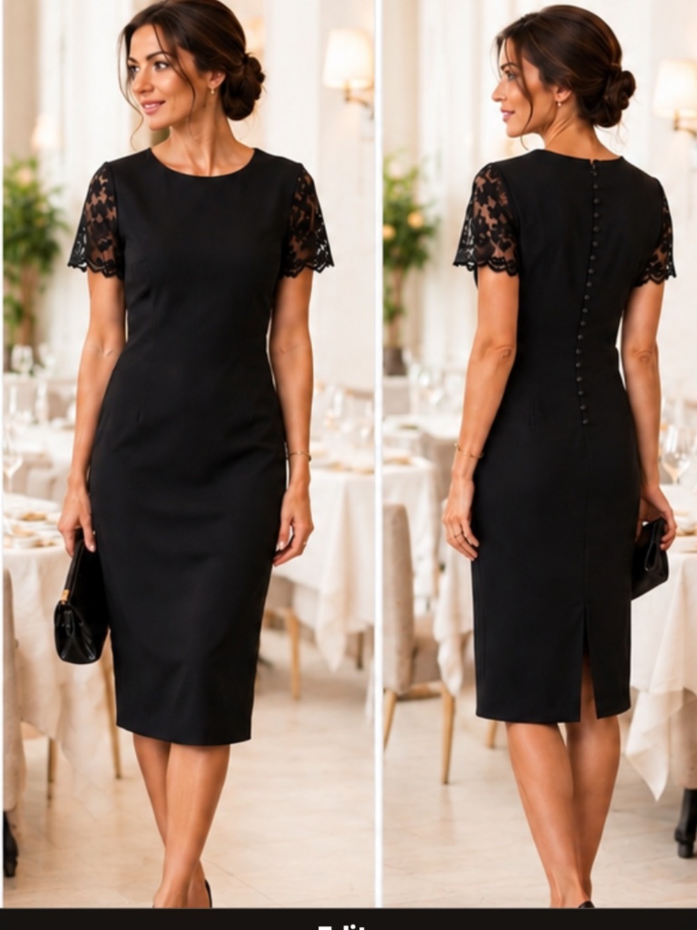 Elegant Vintage Donna Karan Black Dress, size 6,NWOT